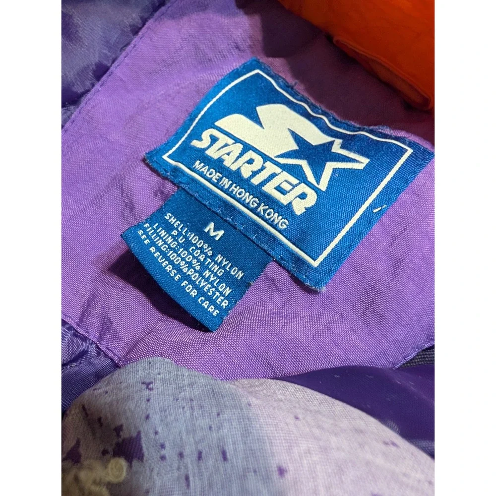 Vintage Starter Minnesota Screaming Eagles Anorak Jacket Purple Orange 90s Large